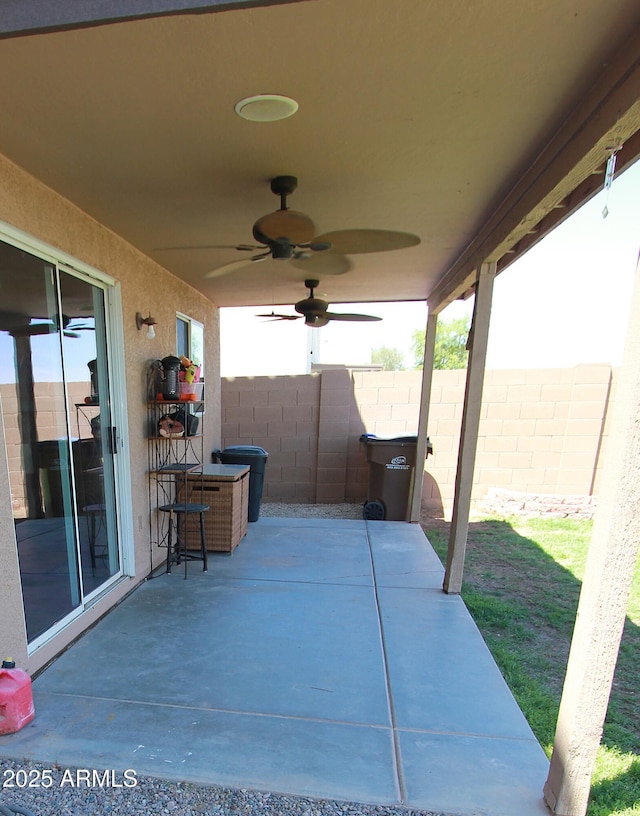 2434 E San Manuel Rd, San Tan Valley, AZ 85143 - view of patio with ceiling fan and fence