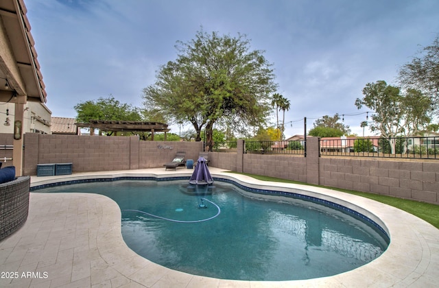 12041 S 45th St, Phoenix, AZ 85044 - view of swimming pool featuring a fenced backyard, a fenced in pool, and a patio area