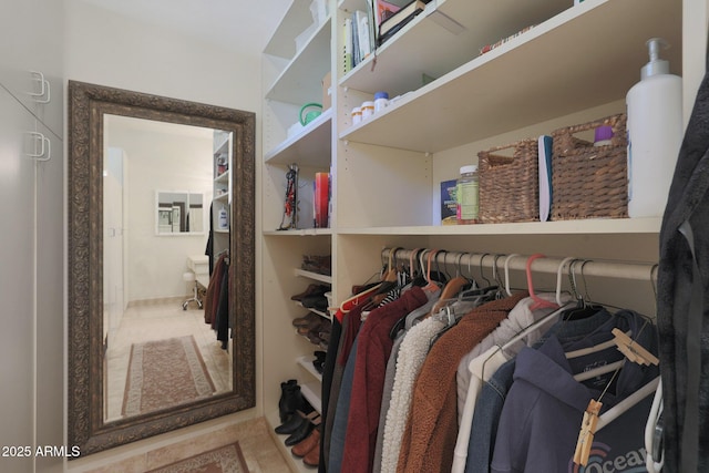 view of walk in closet