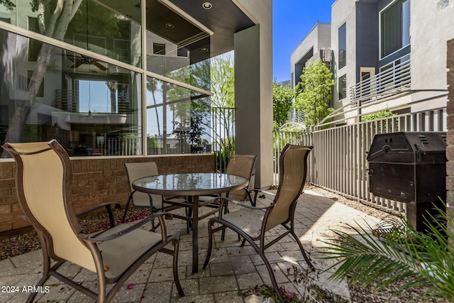 balcony featuring a patio