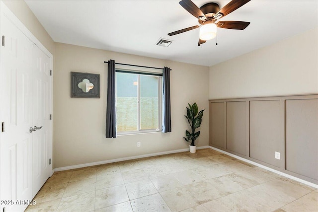2923 N 63rd St, Mesa, AZ 85215 - unfurnished room featuring a ceiling fan, visible vents, and baseboards