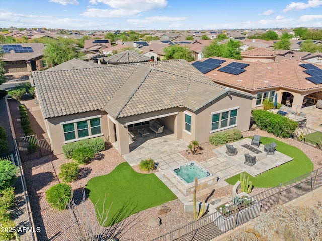 aerial view with a residential view