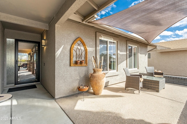 view of patio featuring an outdoor hangout area