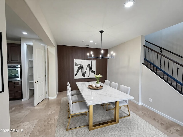 18515 N 94th St, Scottsdale, AZ 85255 - dining space featuring stairway, baseboards, and recessed lighting