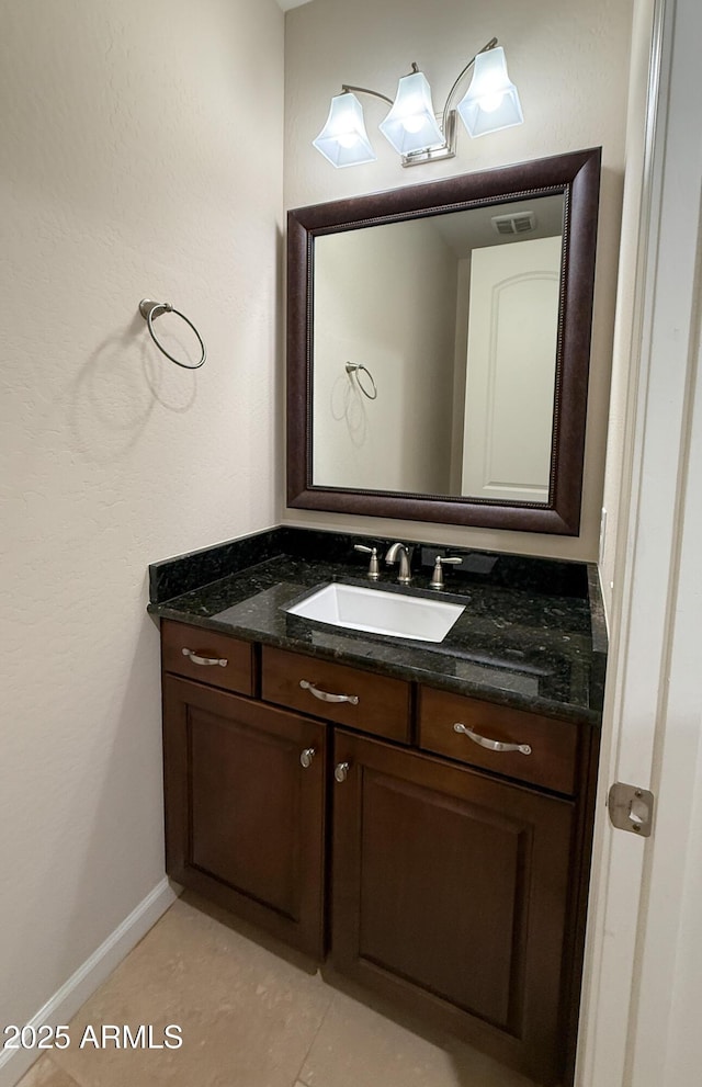 18515 N 94th St, Scottsdale, AZ 85255 - bathroom with visible vents, baseboards, vanity, and tile patterned flooring