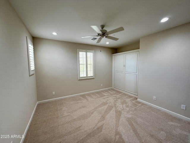 18515 N 94th St, Scottsdale, AZ 85255 - unfurnished bedroom with recessed lighting, baseboards, and light colored carpet