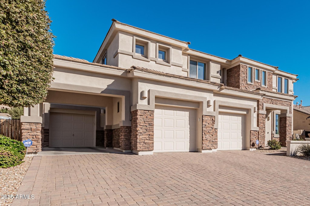 view of front of house with a garage