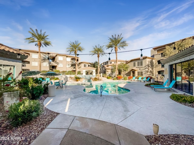 view of pool with a patio area