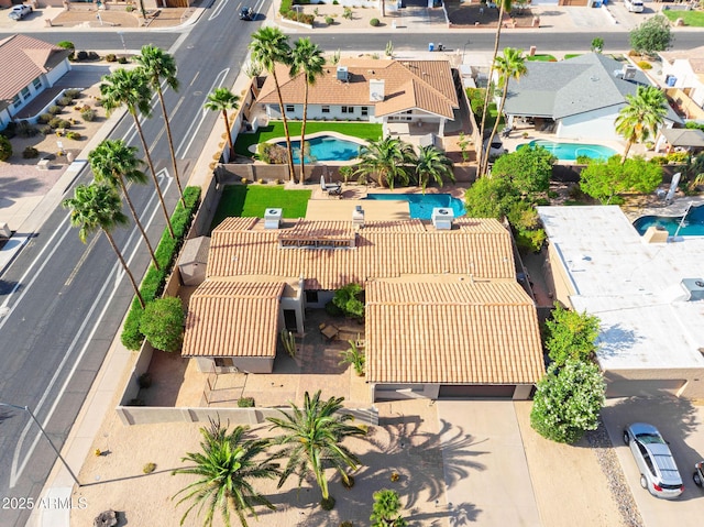 aerial view with a residential view