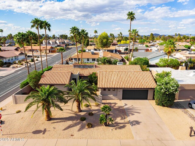 aerial view featuring a residential view