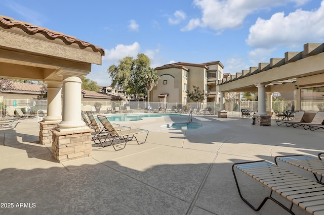 view of pool with a patio area