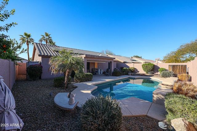 view of pool featuring a patio