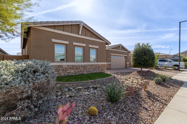 view of front of home with a garage