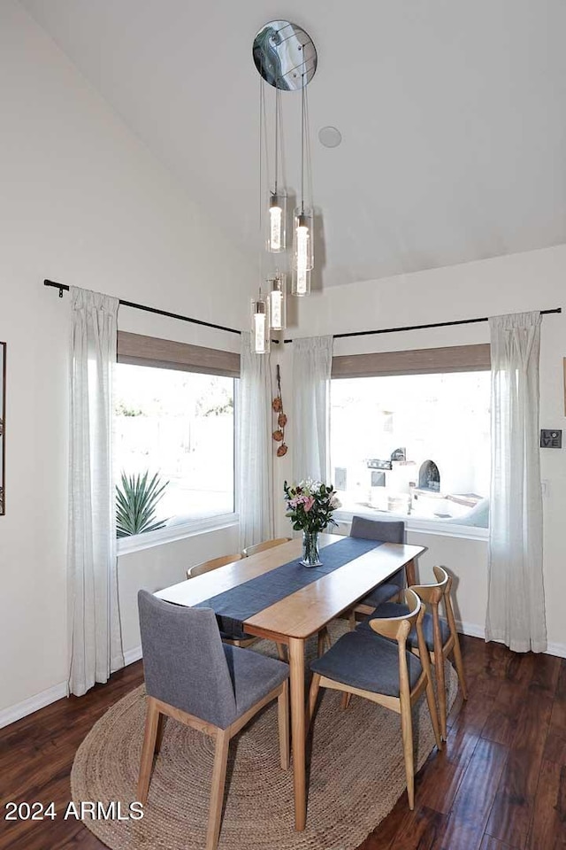 dining room with dark wood-type flooring