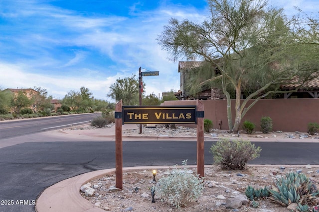 view of community sign