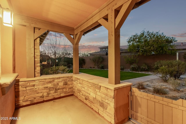 view of patio with fence