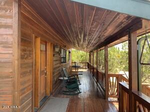 deck featuring a porch