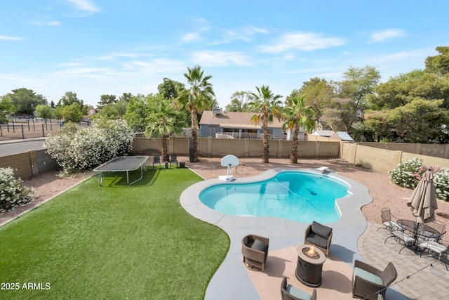 1406 E Jasper Dr, Chandler, AZ 85225 - view of swimming pool featuring a patio area and a fire pit