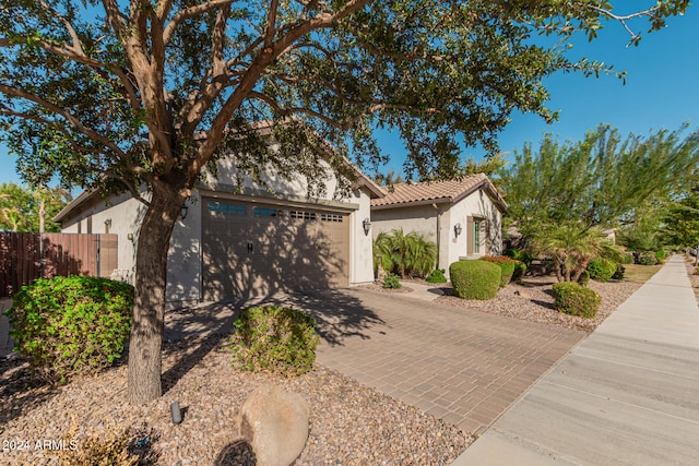 view of front of house with a garage