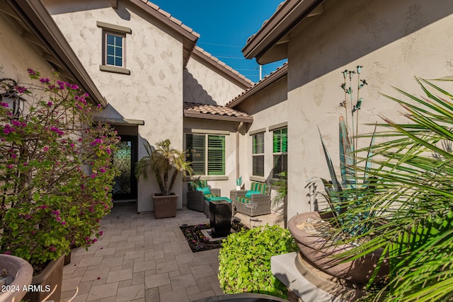 view of patio / terrace featuring an outdoor living space