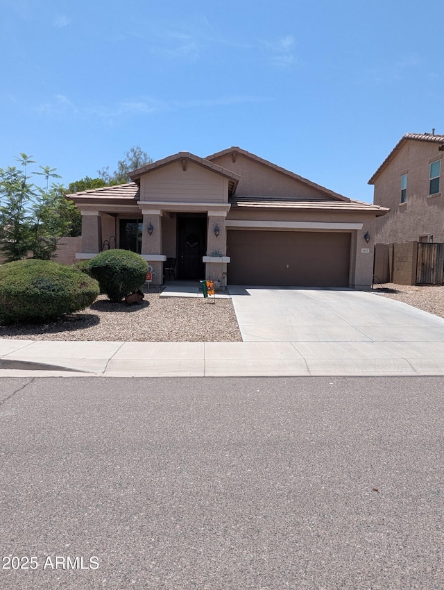 4553 W Kirkland Ave, San Tan Valley, AZ 85144 - ranch-style home with a garage, driveway, stucco siding, and a tiled roof