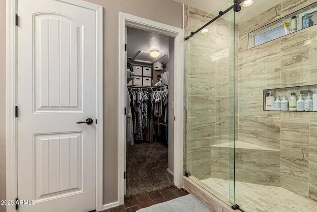 bathroom with walk in shower