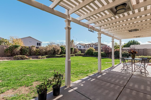 view of patio featuring a pergola