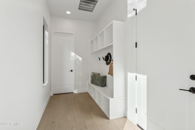 mudroom featuring light hardwood / wood-style flooring