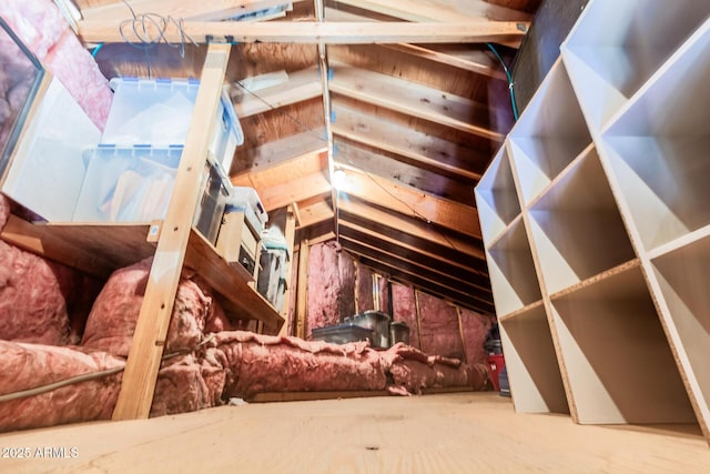 view of unfinished attic