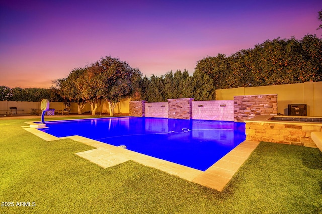 view of pool with a patio area, a fenced backyard, and a fenced in pool