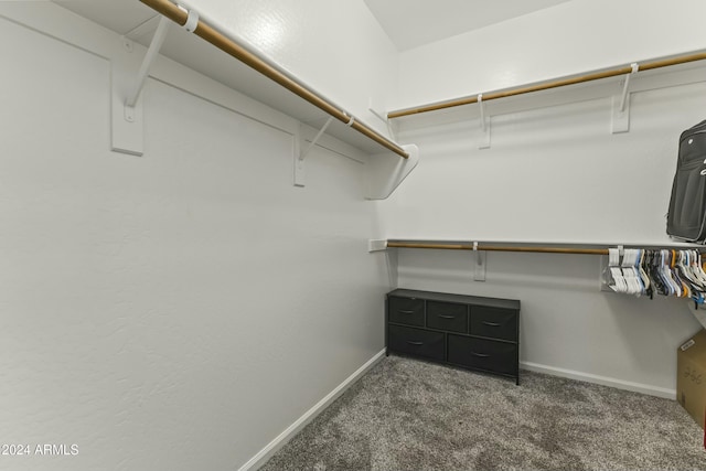 spacious closet with dark carpet