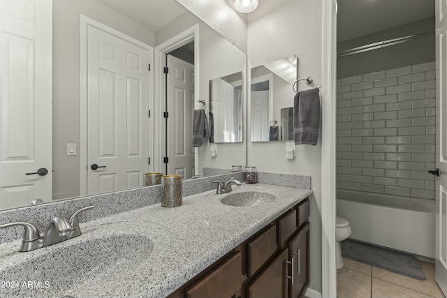 14575 W Orange Dr, Litchfield Park, AZ 85340 - full bath with tile patterned flooring, double vanity, and  shower combination