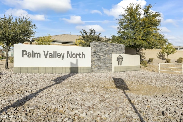 view of community sign