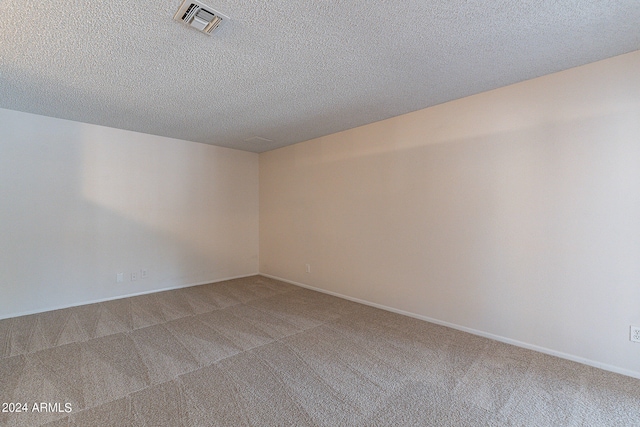 empty room featuring carpet and a textured ceiling