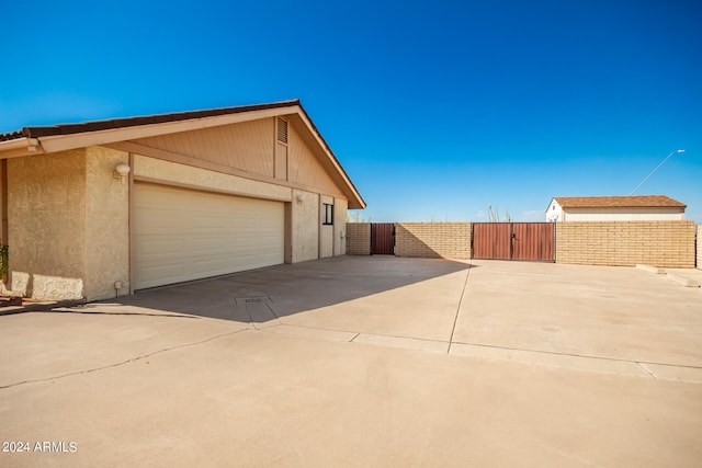 view of home's exterior featuring a garage