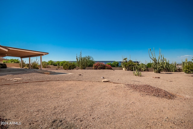 view of yard featuring a carport