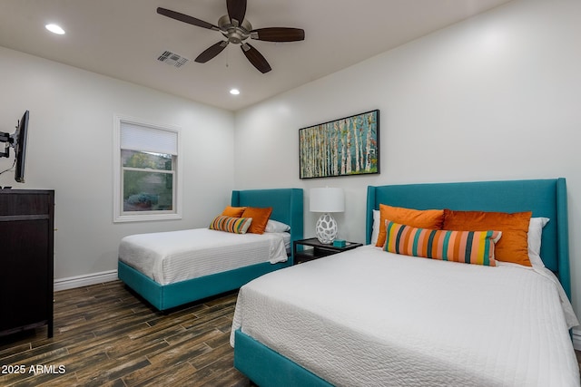 35443 N 87th Pl, Scottsdale, AZ 85266 - bedroom featuring wood finished floors, recessed lighting, baseboards, and a ceiling fan