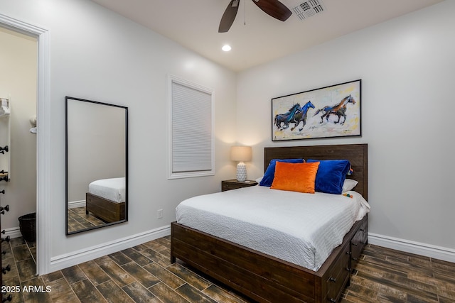 35443 N 87th Pl, Scottsdale, AZ 85266 - bedroom with wood finished floors, baseboards, recessed lighting, and ceiling fan