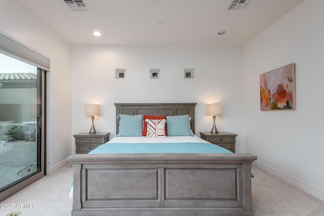 35443 N 87th Pl, Scottsdale, AZ 85266 - bedroom with light colored carpet, baseboards, and recessed lighting