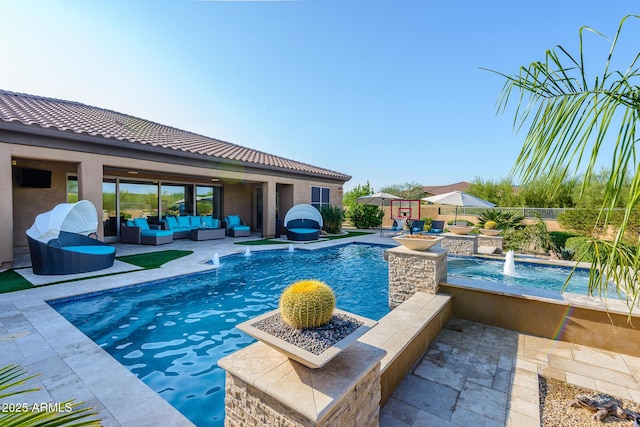 35443 N 87th Pl, Scottsdale, AZ 85266 - view of swimming pool with an outdoor hangout area and a patio