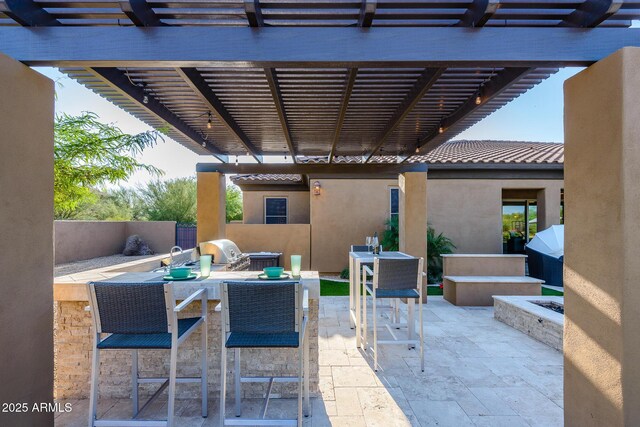 35443 N 87th Pl, Scottsdale, AZ 85266 - view of patio / terrace with a pergola and outdoor dining area