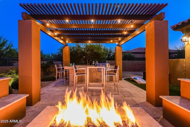 35443 N 87th Pl, Scottsdale, AZ 85266 - fenced backyard featuring a fire pit