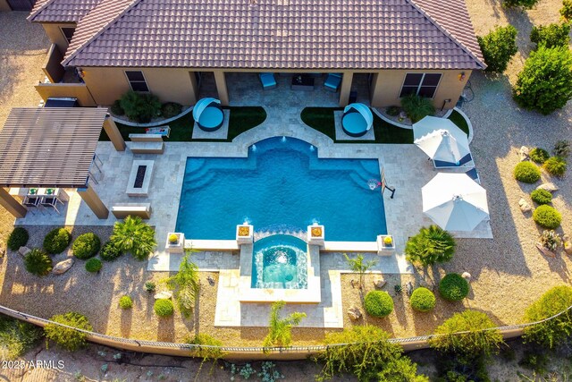 35443 N 87th Pl, Scottsdale, AZ 85266 - aerial view of property and surrounding area featuring a pool area