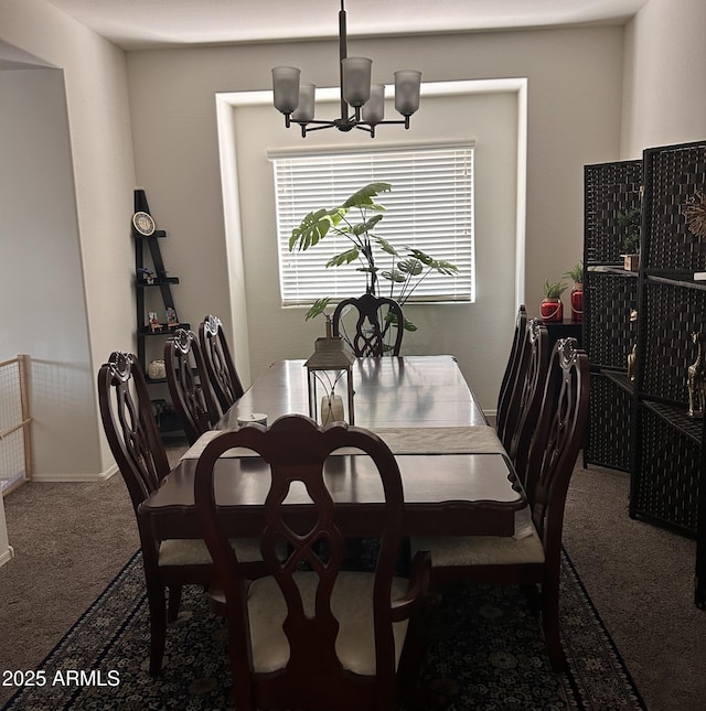 2665 E Gillcrest Rd, Gilbert, AZ 85298 - dining area with carpet and a notable chandelier