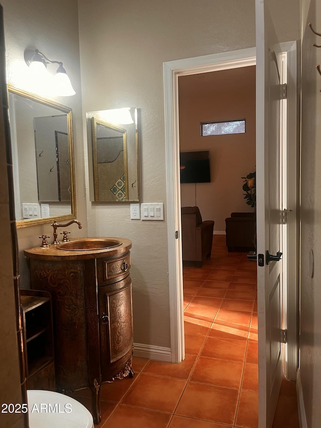 25722 S 179th St, Queen Creek, AZ 85142 - bathroom featuring vanity, tile patterned floors, baseboards, and toilet