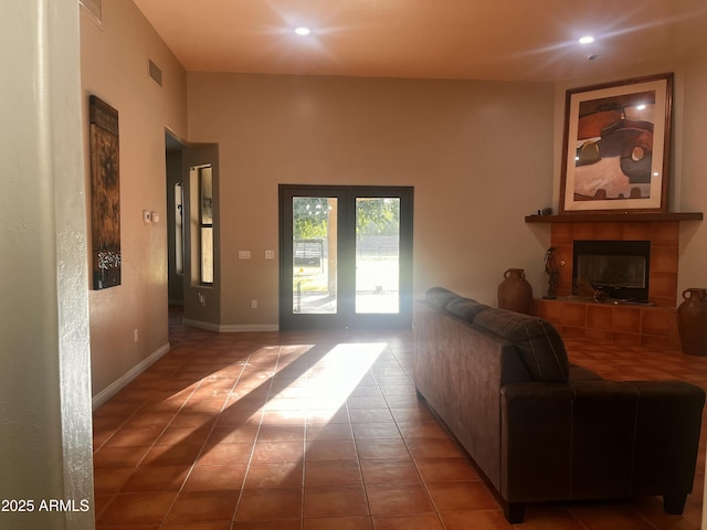 25722 S 179th St, Queen Creek, AZ 85142 - tiled living room with recessed lighting and baseboards