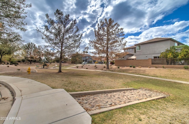 view of yard with a residential view