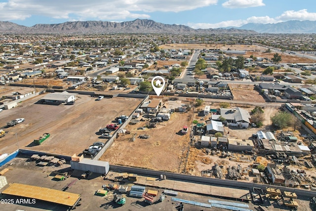 aerial view with a residential view and a mountain view