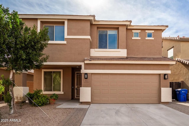 view of front of home with a garage