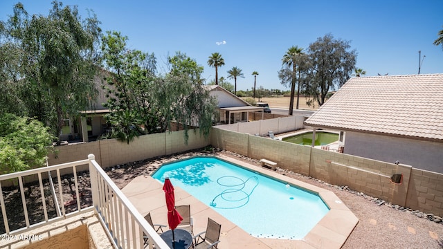 view of pool featuring a patio area